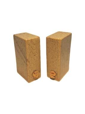 Alan Grout Ceramic Salt & Pepper Shakers Speckled Cork Stopper 3 Inch Handmade